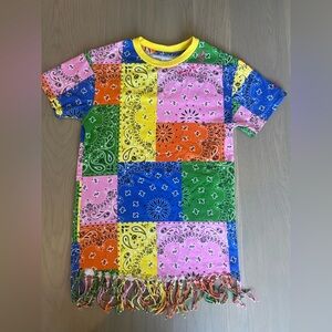 St Barth Patchwork Kids Cover up with fringes